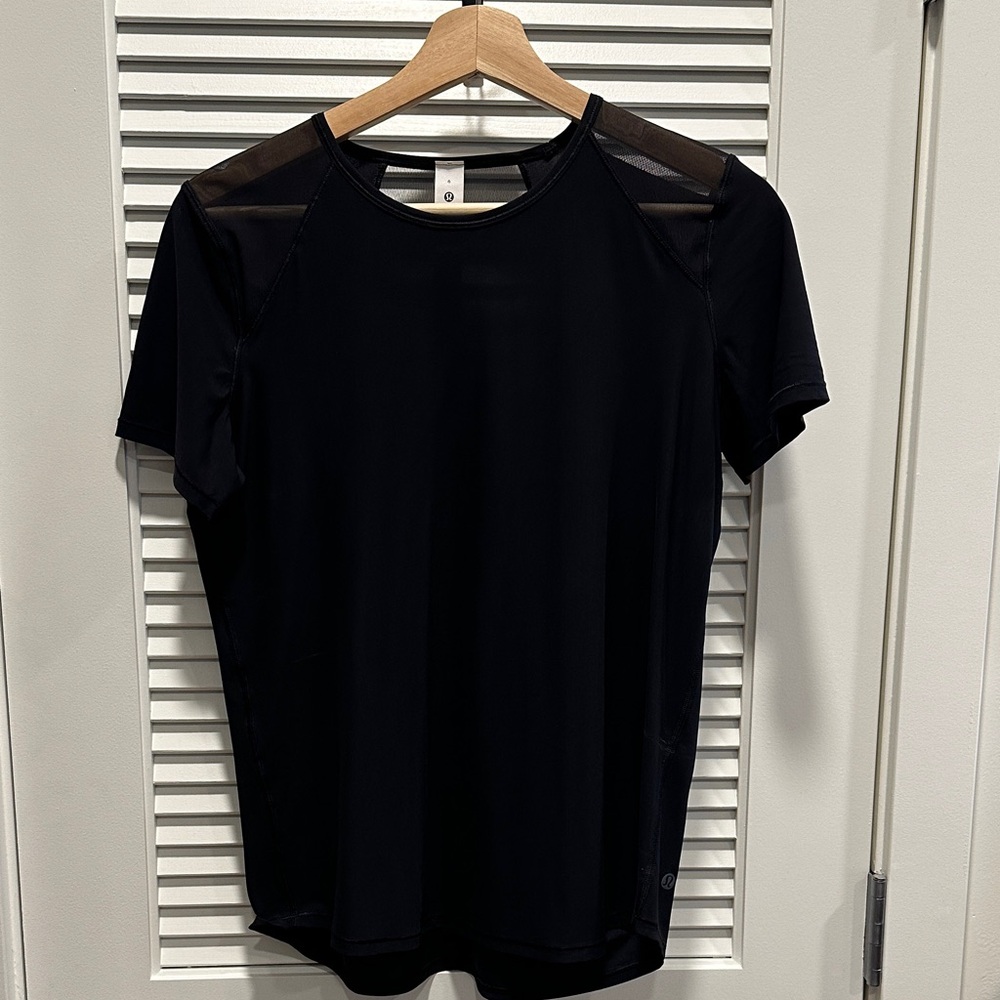 Lululemon Athletica Black Top with Mesh Detail
